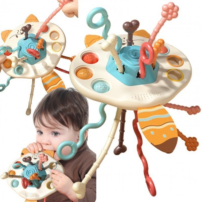WOOPIE BABY Zabawka Sensoryczna Montessori Gryzak Grzechotka Wielofunkcyjny Lis
