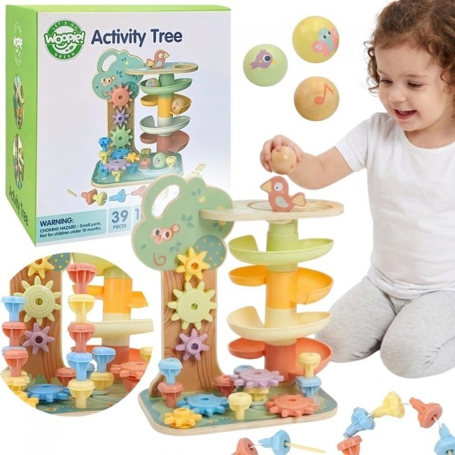 WOOPIE GREEN Drzewko Aktywności Kulodrom Montessori 4w1