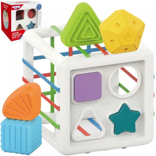WOOPIE Elastyczna Kostka Sensoryczna Sorter dla Dzieci Kolorowe Kształty 11 el.