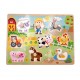 WOOPIE GREEN Drewniane Puzzle Montessori Farma z Pinezkami Do Dopasowania