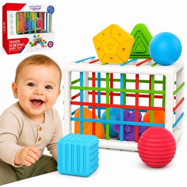 WOOPIE Elastyczna Kostka Sensoryczna Sorter dla Dzieci 13 el.