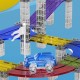 WOOPIE Klocki Magnetyczne Tor Samochodowy 76 Elementów