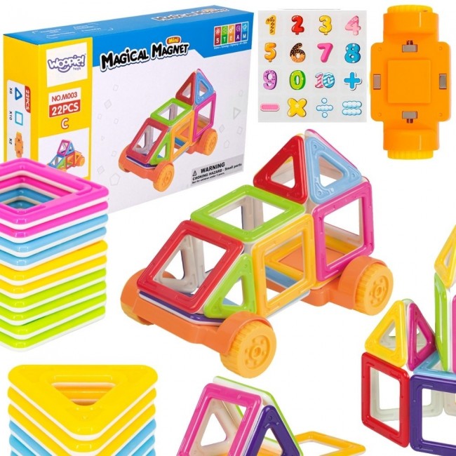 WOOPIE Klocki Magnetyczne Pojazd Mini Budowle 22el.