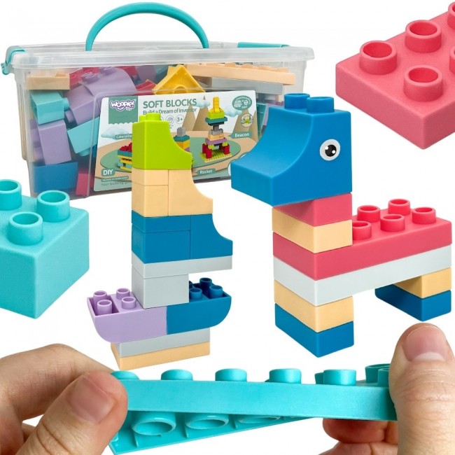 WOOPIE Klocki Soft Blocks Zestaw 99 Elementów w Pudełku