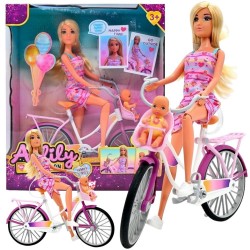 WOOPIE Lalka Mama Rowerzystka Bobas w Foteliku Rower
