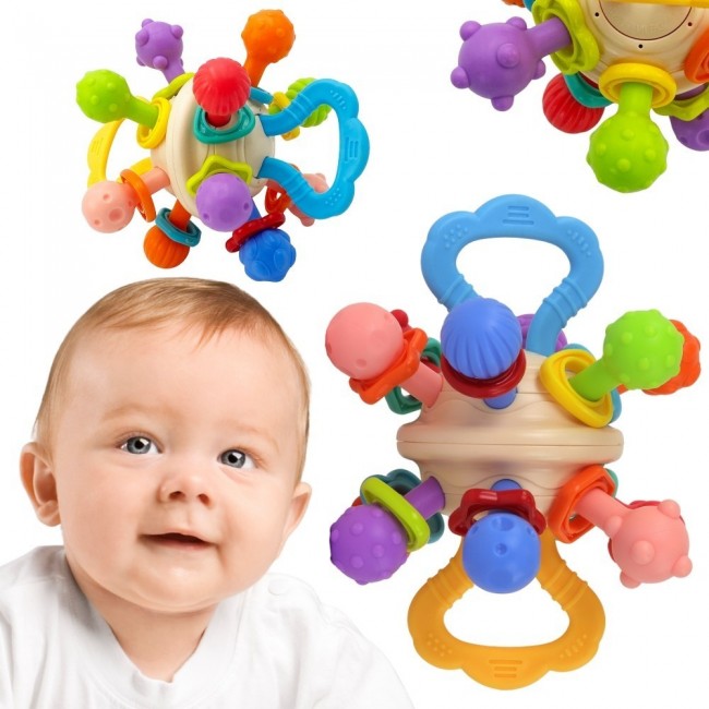 WOOPIE BABY Kolorowa Grzechotka w Kształcie Piłki 0m+