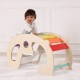 WOOPIE GREEN Drewniany Tęczowy Bujak i Mostek 2w1 Montessori
