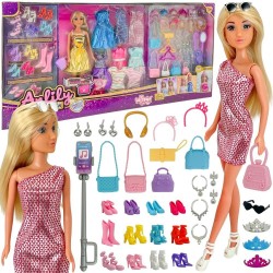 WOOPIE ROYAL Lalka Lili Modelka Stylistka Modowa z Akcesoriamii