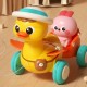 WOOPIE BABY Żółta Kaczuszka z Różowym Króliczkiem w Przyczepce do Ciągnięcia