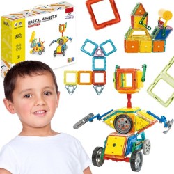 WOOPIE Klocki Magnetyczne 3D Pojazdy Zestaw 80el.