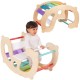 WOOPIE GREEN Drewniany Tęczowy Bujak i Mostek 2w1 Montessori