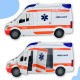 WOOPIE Pogotowie Karetka Ambulans Nosze w Zestawie + Sygnały Dźwiękowe I Świetlne