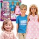 WOOPIE Zestaw Lalek Rodzina Lily w Ciąży Tata Niemowlak Wózek Akcesoria