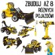 WOOPIE Klocki Konstrukcyjne Zbuduj Pojazdy Budowlane 8 Modeli STEAM