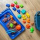 WOOPIE Piasek Kinetyczny 0,8 kg Zestaw w Koszyku z Foremkami + Basen