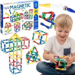 WOOPIE Klocki Magnetyczne Konstrukcyjne 3D 128 el. XXL