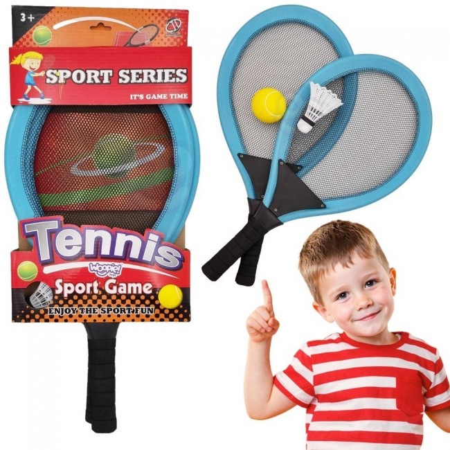 WOOPIE Rakietki do Tenisa Badminton dla Dzieci Zestaw + Piłka Lotka