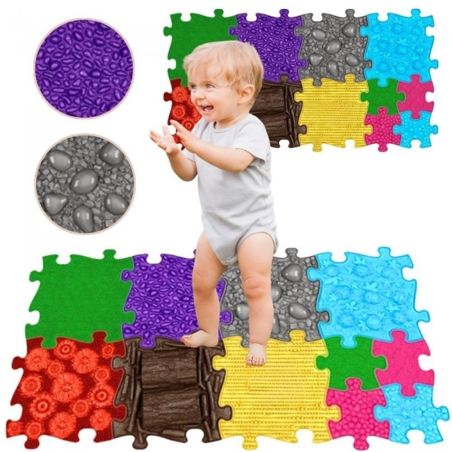 WOOPIE Mata Sensoryczna Ortopedyczna Puzzle 7 el. + 4 małe