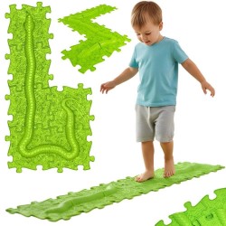 WOOPIE Mata Sensoryczna Ortopedyczna Puzzle Wąż Zielony 6 el.