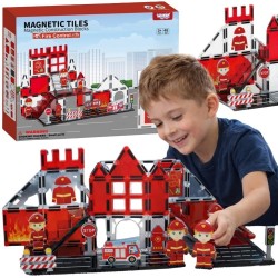 WOOPIE Klocki Magnetyczne 3D Zestaw Straż Pożarna 48el.