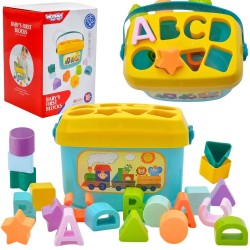 WOOPIE Sorter 2w1 Skrzynka Walizka + Nauka Alfabetu i Kształtów