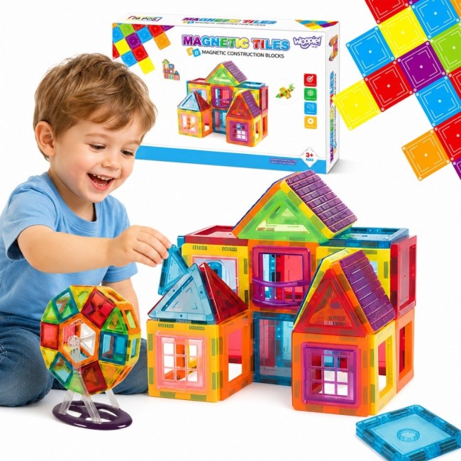WOOPIE Klocki Magnetyczne 3D Edukacyjne Neodymowe Panele Dla Dzieci