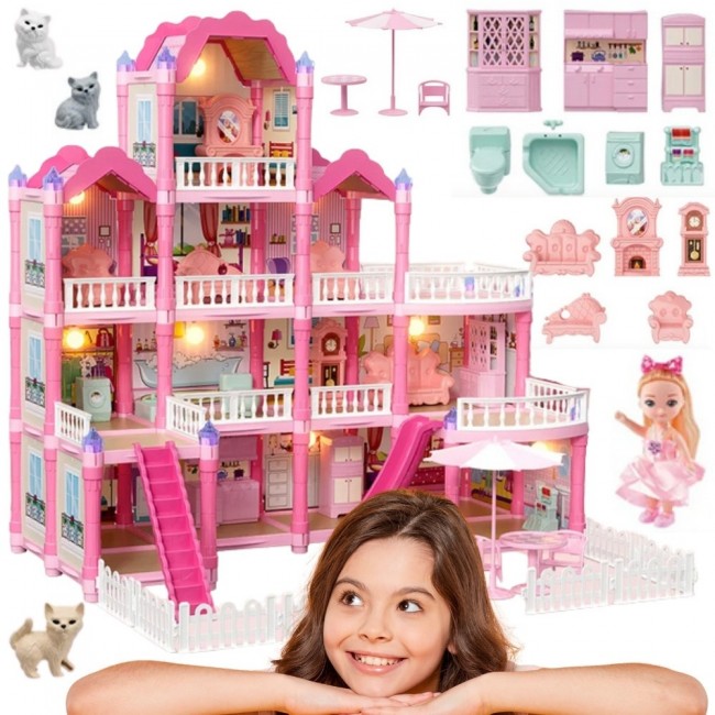 WOOPIE Domek dla Lalek Villa z Akcesoriami i Lalką 296el.