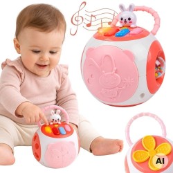 Woopie Interaktywna Kula Edukacyjna Montessori Sorter Pianinko Różowe