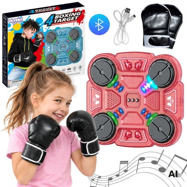 WOOPIE Tarcza Bokserska Inteligentna Muzyczna Bluetooth RÓŻOWA 11 el.