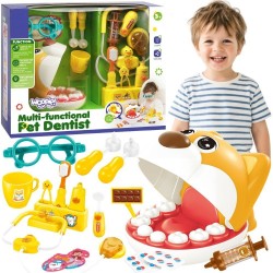 WOOPIE ZESTAW MAŁY DENTYSTA PIESEK STOMATOLOG ZABAWKA ŚWIECI