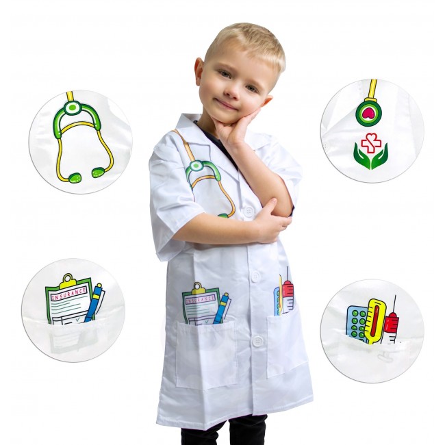 WOOPIE Ubranko Strój Lekarza Doktora dla Dzieci do ok. 120 cm