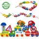 TOOKY TOY Klocki Koraliki Przeplatanka Do Nawlekania Pojazdy Samochody